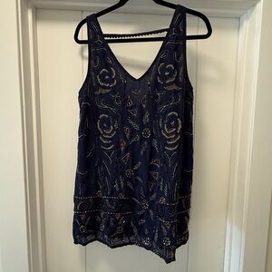 Free People Secret Garden Beaded Shift Dress
